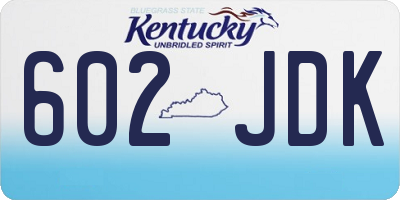 KY license plate 602JDK