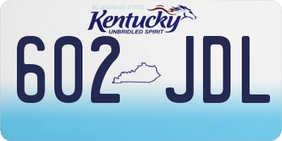 KY license plate 602JDL