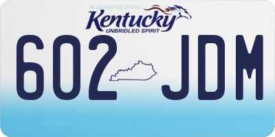 KY license plate 602JDM