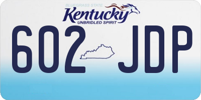 KY license plate 602JDP
