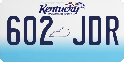 KY license plate 602JDR