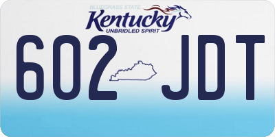 KY license plate 602JDT