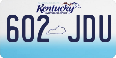 KY license plate 602JDU