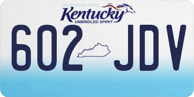 KY license plate 602JDV
