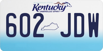 KY license plate 602JDW