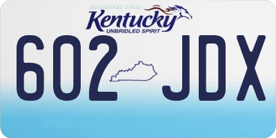 KY license plate 602JDX