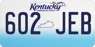 KY license plate 602JEB