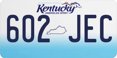 KY license plate 602JEC