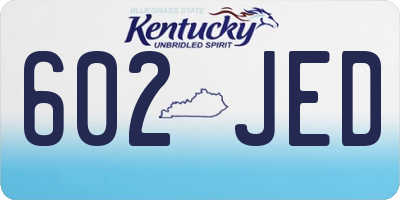 KY license plate 602JED