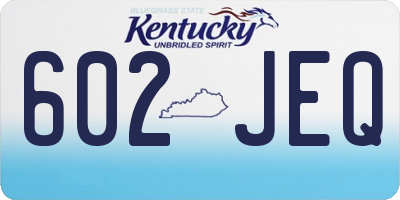 KY license plate 602JEQ