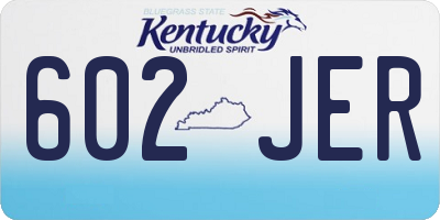 KY license plate 602JER