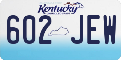 KY license plate 602JEW