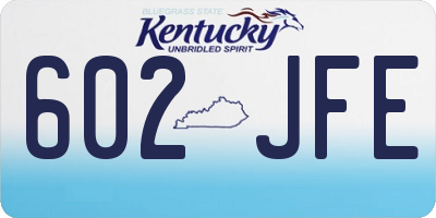 KY license plate 602JFE