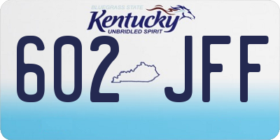 KY license plate 602JFF