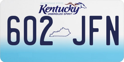 KY license plate 602JFN