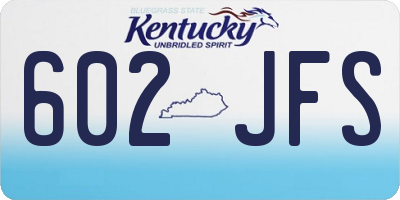 KY license plate 602JFS