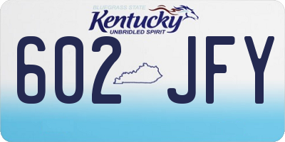 KY license plate 602JFY