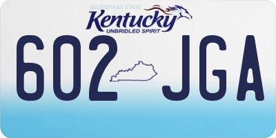 KY license plate 602JGA