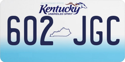 KY license plate 602JGC
