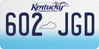 KY license plate 602JGD