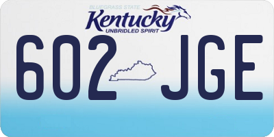 KY license plate 602JGE
