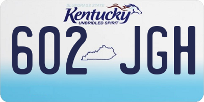 KY license plate 602JGH