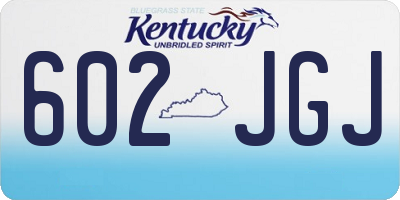 KY license plate 602JGJ