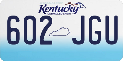 KY license plate 602JGU