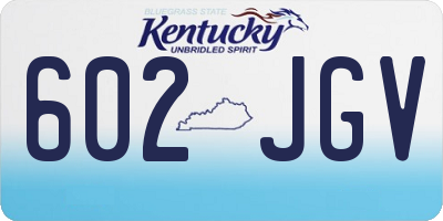 KY license plate 602JGV