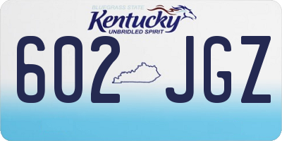 KY license plate 602JGZ