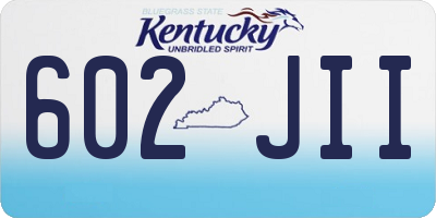 KY license plate 602JII