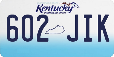 KY license plate 602JIK
