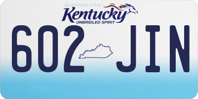 KY license plate 602JIN