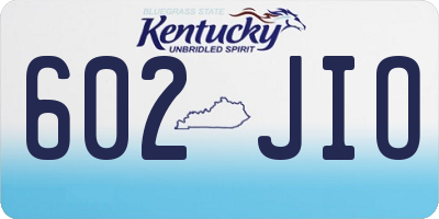 KY license plate 602JIO