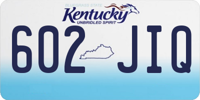 KY license plate 602JIQ
