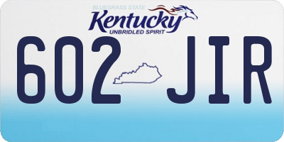 KY license plate 602JIR