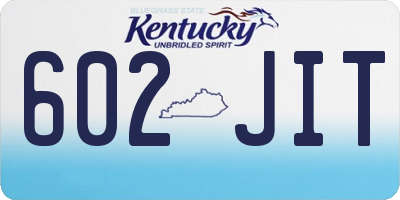 KY license plate 602JIT