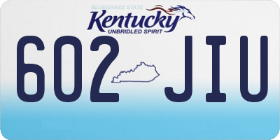 KY license plate 602JIU