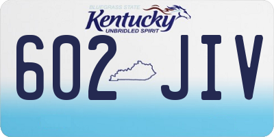 KY license plate 602JIV