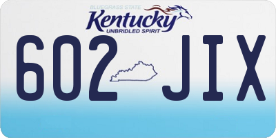 KY license plate 602JIX