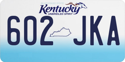 KY license plate 602JKA