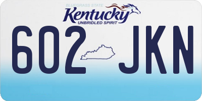 KY license plate 602JKN