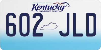 KY license plate 602JLD