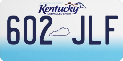 KY license plate 602JLF