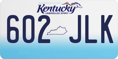 KY license plate 602JLK