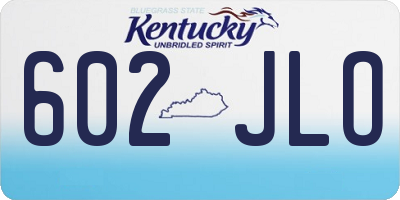 KY license plate 602JLO