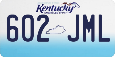 KY license plate 602JML