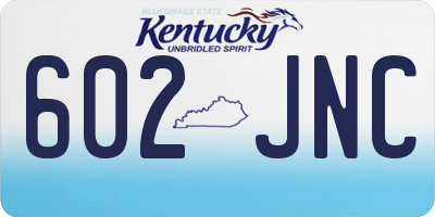 KY license plate 602JNC