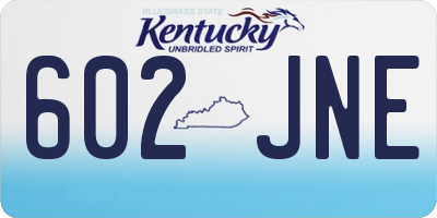 KY license plate 602JNE
