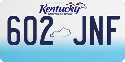 KY license plate 602JNF